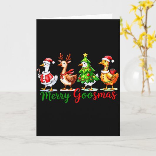 Funny Merry Goosemas Cute Xmas Goose Lovers Men Wo Kaart (Gele Bloem)