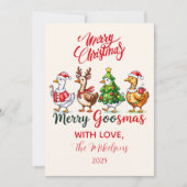 Funny Merry Goosmas Christmas Feestdagenkaart (Voorkant)