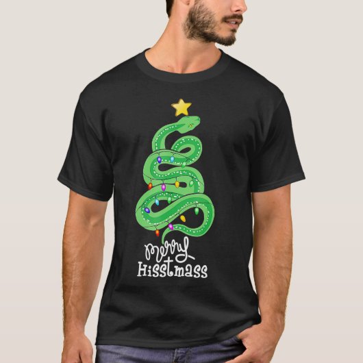 Funny Merry Hisstmass python Snake Merry tree T-shirt (Voorkant)