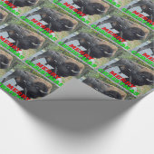 Funny Merry kerstbull met giftestikels Cadeaupapier (Hoek)