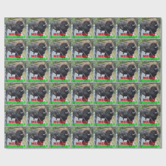 Funny Merry kerstbull met giftestikels Cadeaupapier (Vlak)