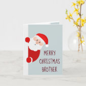 Funny Merry kerstcard Brother Santa Kaart (Gele Bloem)
