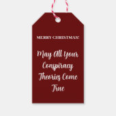 Funny Merry kerstcompracy Theory Gift Labels Cadeaulabel (Voorkant)