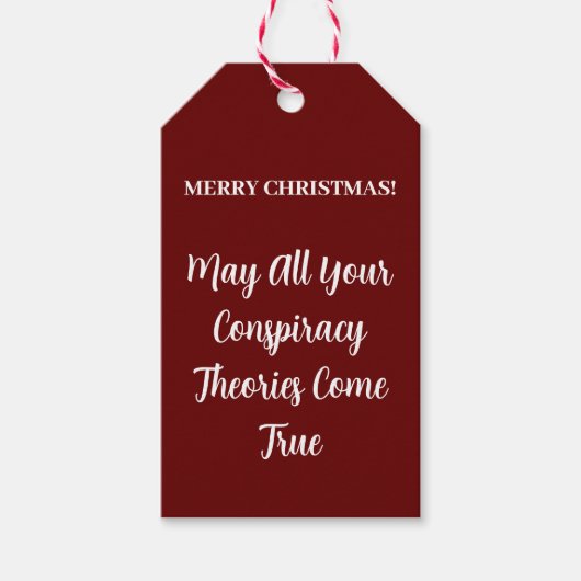 Funny Merry kerstcompracy Theory Gift Labels Cadeaulabel (Voorkant)