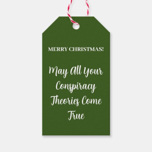 Funny Merry kerstcompracy Theory Gift Labels Cadeaulabel (Voorkant)