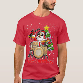 Funny Merry Kerstdrum en Santa Drummer Lover T-shirt