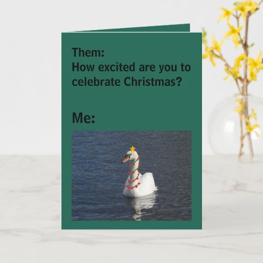 Funny Merry-kerstkaartje Kaart (Gele Bloem)