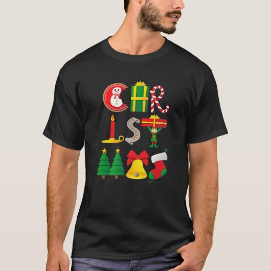 Funny Merry Kerstmis 2021 Word Design T-shirt (Voorkant)