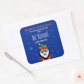 Funny Merry Kerstmis Bah Humbug Holiday Vierkante Sticker (Envelop)