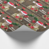 Funny Merry Kerstmis Buck Whitetail Deer Cadeaupapier (Hoek)