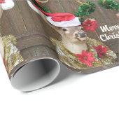 Funny Merry Kerstmis Buck Whitetail Deer Cadeaupapier (Rol Hoek)