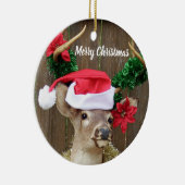 Funny Merry Kerstmis Buck Whitetail Deer Keramisch Ornament (Rechts)