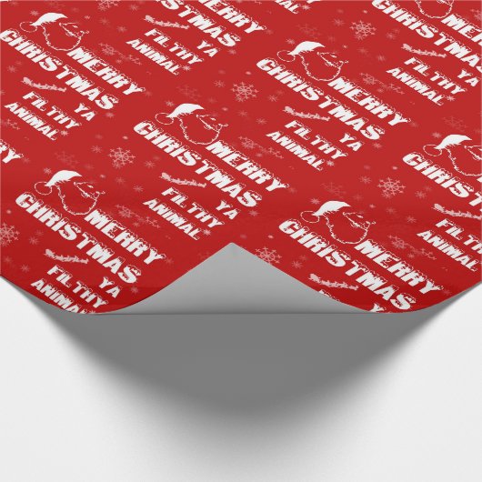 Funny Merry Kerstmis Cadeaupapier (Hoek)