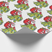 Funny Merry Kerstmis Dinosaur Santa Claus Cadeaupapier (Hoek)