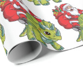 Funny Merry Kerstmis Dinosaur Santa Claus Cadeaupapier (Rol Hoek)