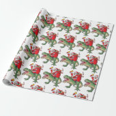 Funny Merry Kerstmis Dinosaur Santa Claus Cadeaupapier (Uitgerold)