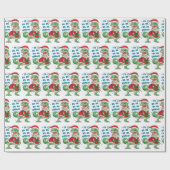 Funny Merry Kerstmis Dinosaur Santa Hat Cadeaupapier (Vlak)