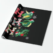 Funny Merry Kerstmis HO HO Turtle Santa Cadeaupapier (Uitgerold)