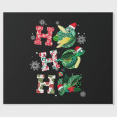 Funny Merry Kerstmis HO HO Turtle Santa Cadeaupapier (Vlak)