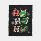 Funny Merry Kerstmis HO HO Turtle Santa Fleece Deken (Voorkant)