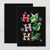 Funny Merry Kerstmis HO HO Turtle Santa Kaart (Voorkant / Achterkant)