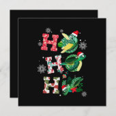 Funny Merry Kerstmis HO HO Turtle Santa Kaart (Voorkant / Achterkant)