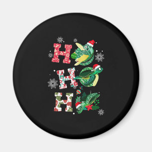 Funny Merry Kerstmis HO HO Turtle Santa Magneet