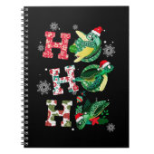 Funny Merry Kerstmis HO HO Turtle Santa Notitieboek (Voorkant)