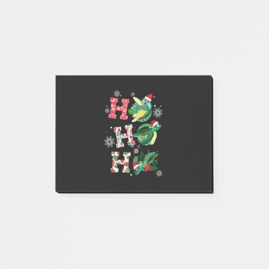 Funny Merry Kerstmis HO HO Turtle Santa Post-it® Notes (Voorkant)