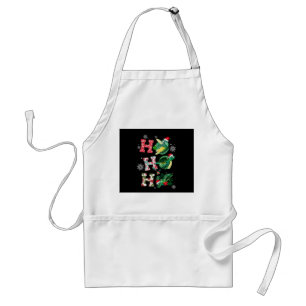 Funny Merry Kerstmis HO HO Turtle Santa Standaard Schort