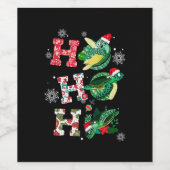 Funny Merry Kerstmis HO HO Turtle Santa Wijn Etiket (Enkel label)