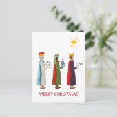 Funny Merry Kerstmis met een groet van drie koning Briefkaart (Staand voorkant)