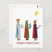 Funny Merry Kerstmis met een groet van drie koning Briefkaart (Voorkant / Achterkant)