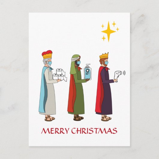 Funny Merry Kerstmis met een groet van drie koning Briefkaart (Voorkant)