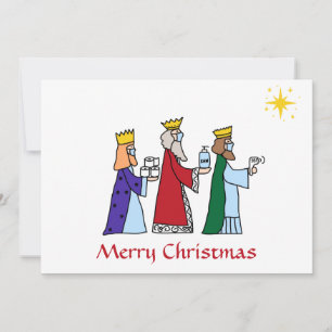 Funny Merry Kerstmis met een groet van drie koning Feestdagenkaart