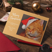 Funny Merry Kerstmis Oranje Cat met Santa Hat