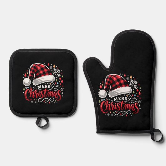 Funny Merry Kerstmis Ovenwant & Pannenlap Set (Voorkant)