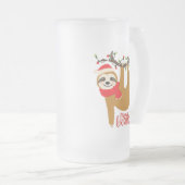 Funny Merry Kerstmis Sloth | FEESTDAGEN Matglas Bierpul (Voorkant rechts)
