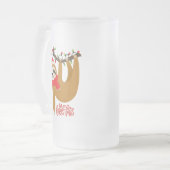 Funny Merry Kerstmis Sloth | FEESTDAGEN Matglas Bierpul (Voorkant links)