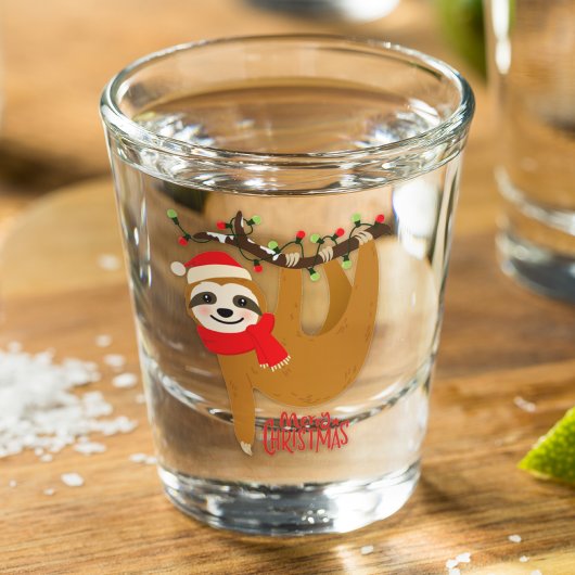 Funny Merry Kerstmis Sloth | FEESTDAGEN Shot Glas