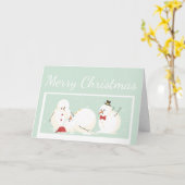 Funny Merry Kerstmis Snowman Humor Kaart (Gele Bloem)