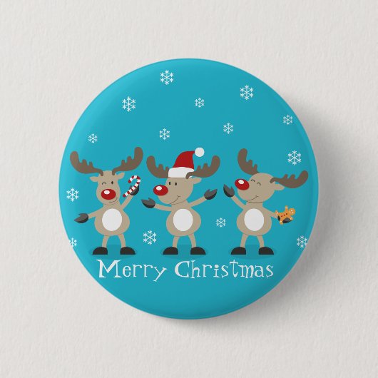 Funny Merry-kerstrenders Ronde Button 5,7 Cm (Voorkant)