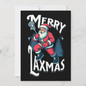 Funny Merry Laxmas Lacrosse Team Christmas Card Feestdagenkaart (Voorkant)