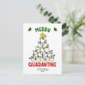 Funny Merry Quarantine kerstgroet Holiday Briefkaart (Staand voorkant)