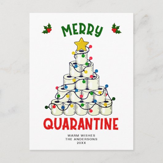 Funny Merry Quarantine kerstgroet Holiday Briefkaart (Voorkant)