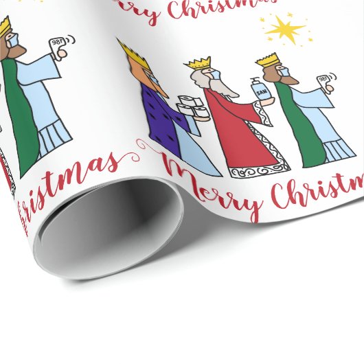 Funny Merry Quarantine Kerstmis 2021 Drie Kings Cadeaupapier (Rol Hoek)