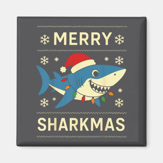 Funny Merry Sharkmas Christmas Shark Humor  Magneet (Voorkant)