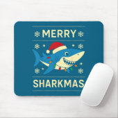 Funny Merry Sharkmas Christmas Shark Humor Muismat (Met muis)