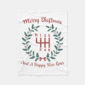 Funny Merry Shiftmas And A Happy New Quote Mechani Fleece Deken (Voorkant)