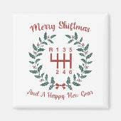 Funny Merry Shiftmas And A Happy New Quote Mechani Magneet (Voorkant)